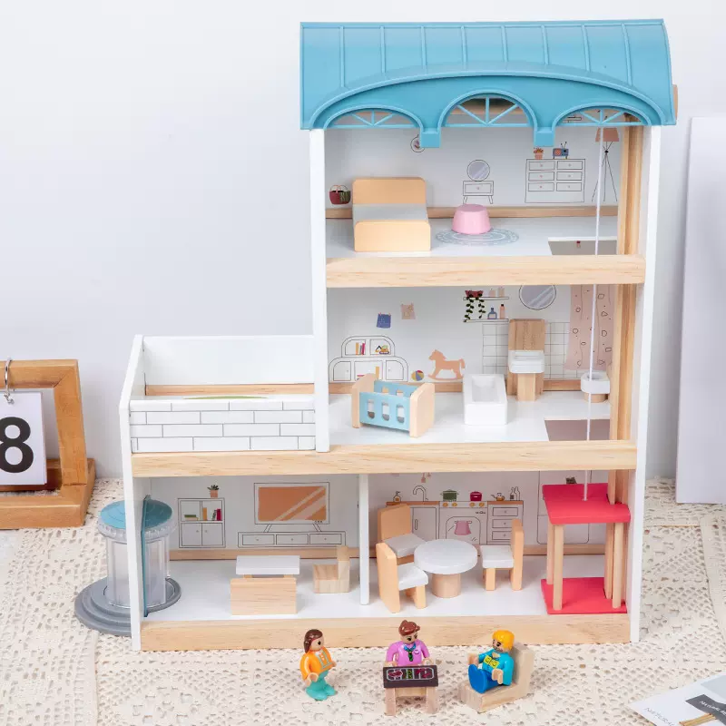 儿童女孩过家家娃娃屋家具套装仿真城堡屋别墅房拼装室内家具玩具