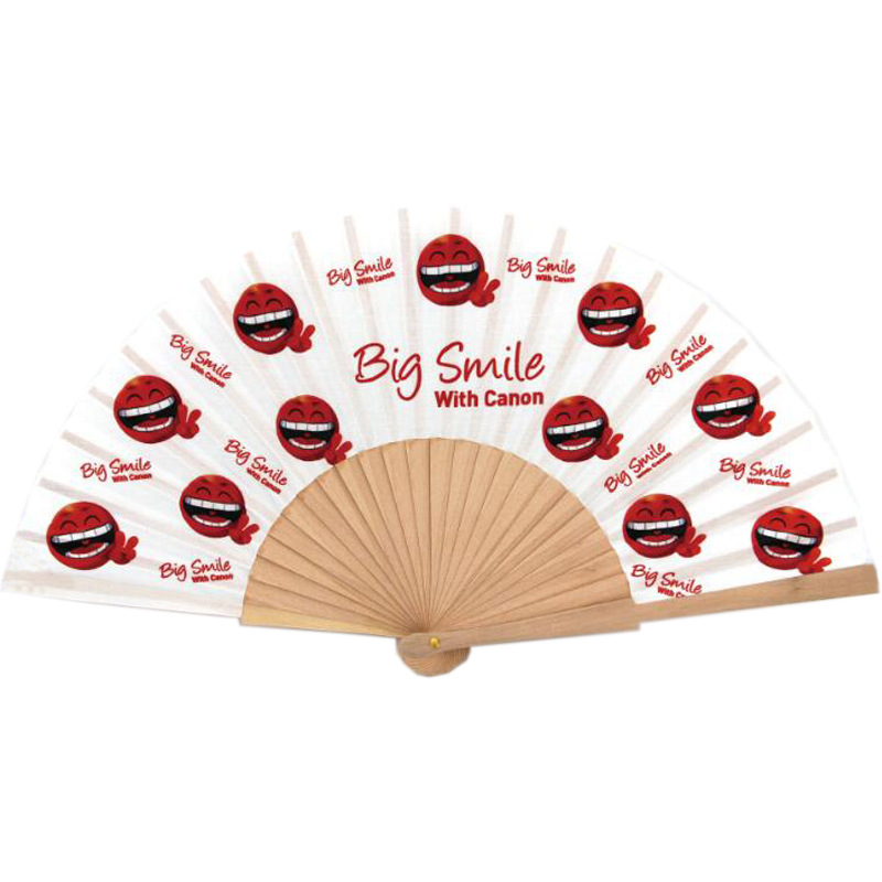 Verano fresco ventilador de madera portátil estilo moderno graffiti medioambiental hueso de loto para impresión de ventilador publicitario