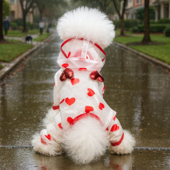 宠物衣服新款小型犬幼犬快乐狗猫舒适爱心雨衣