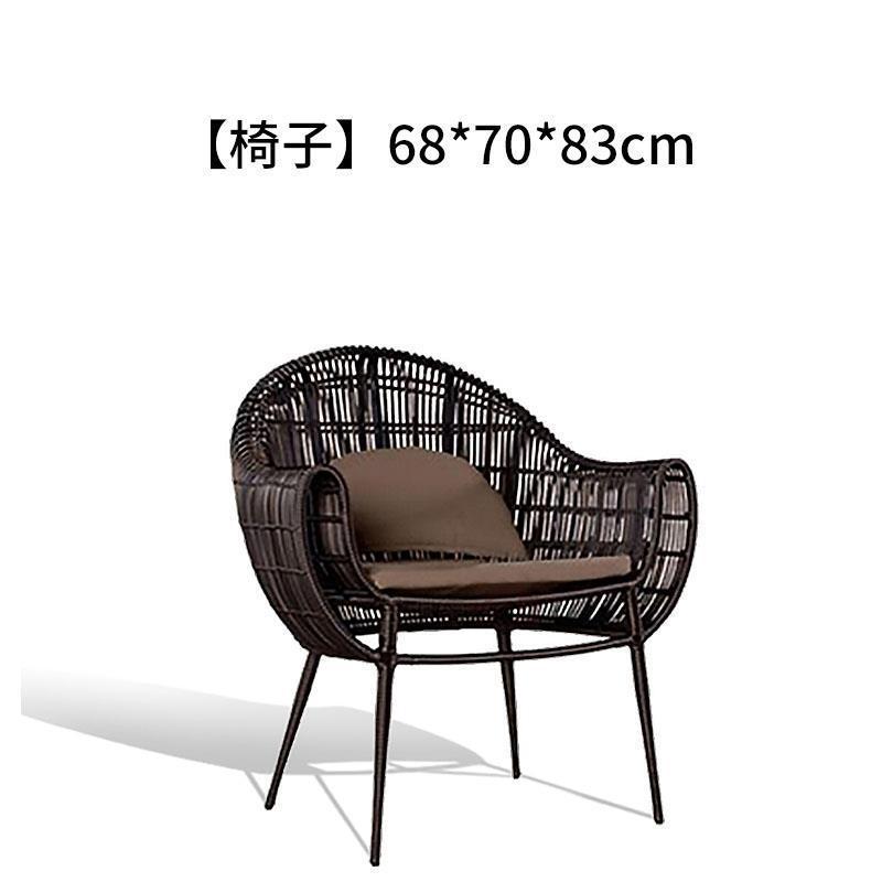 屋外テーブルと椅子、中庭籐椅子3点セット、ガーデンテラス屋外籐椅子、レジャーバルコニーテーブルと椅子の組み合わせ|undefined