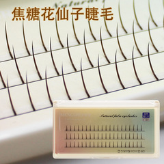 萌朔兒仙女毛網紅焦糖色棕色 仙子睫毛嫁接分段式單根 花仙子朵毛