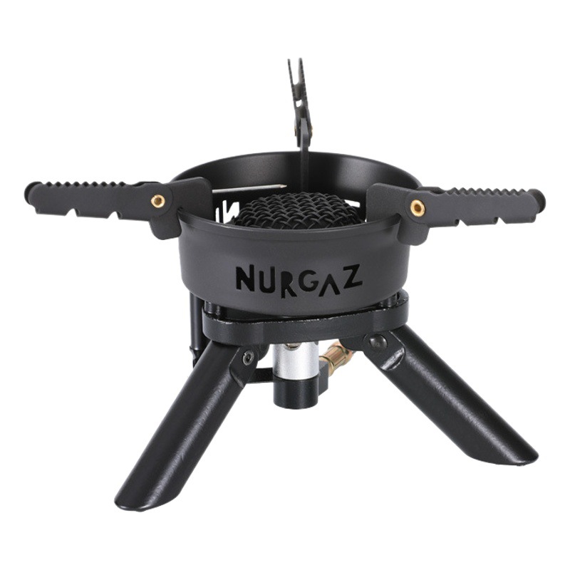 Nurgaz camping estufa dividida estufa plegable con encendido electrónico estufa de gas portátil feroz estufa a prueba de viento