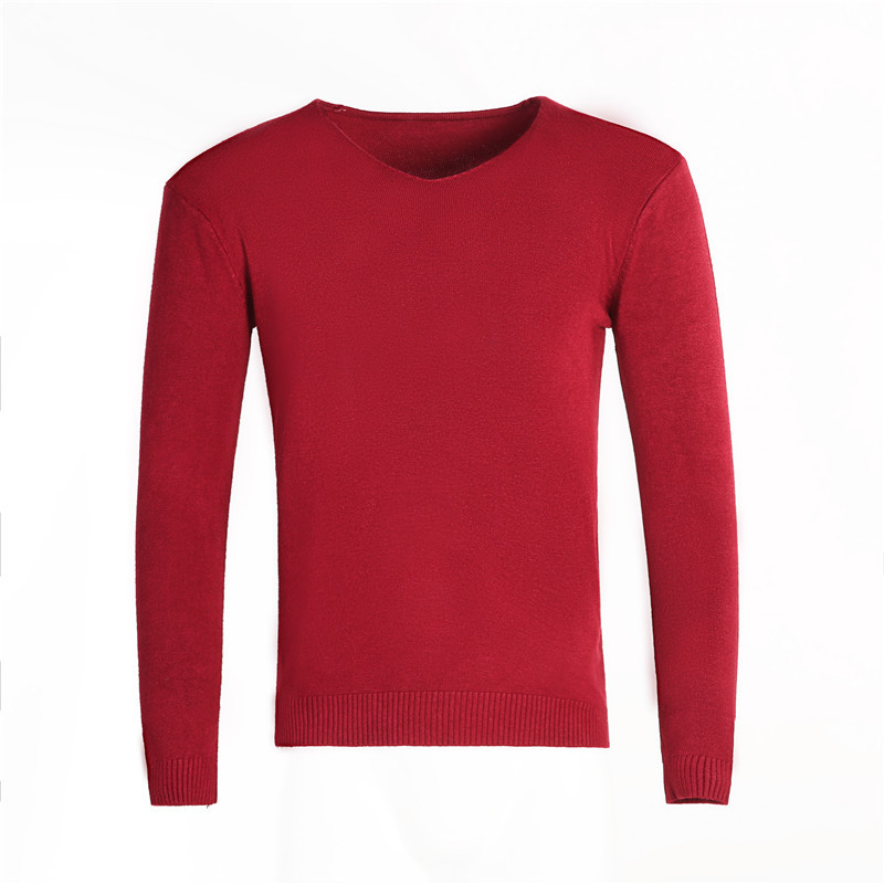 El Comercio exterior al por mayor de los hombres prendas de punto de la juventud coreana delgada de color sólido suéter simple suéter casual de manga larga suéter