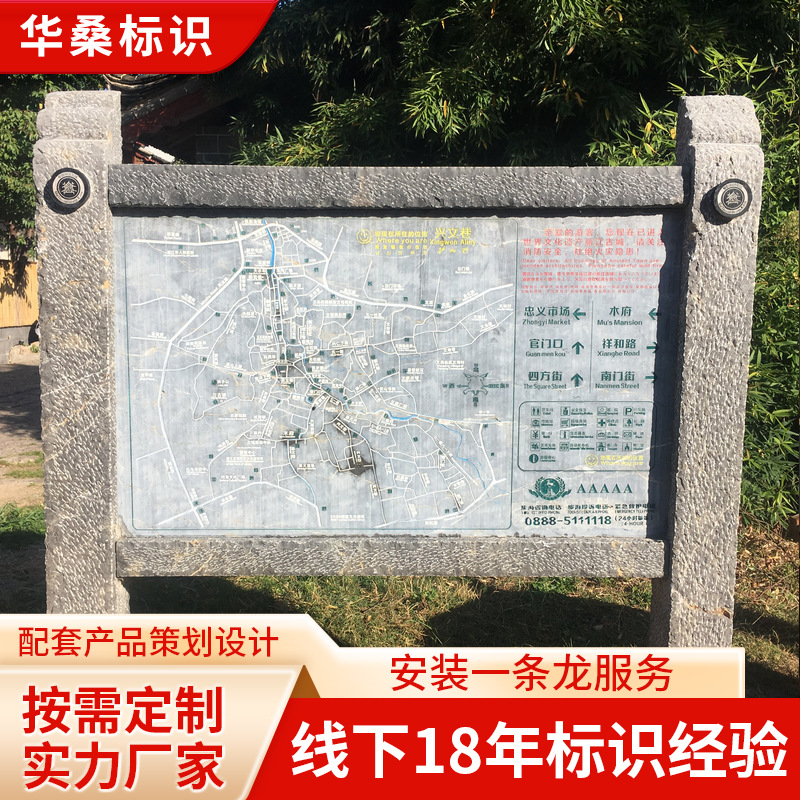 总导览全景招牌木标识牌广告牌导览牌旅游景点牌