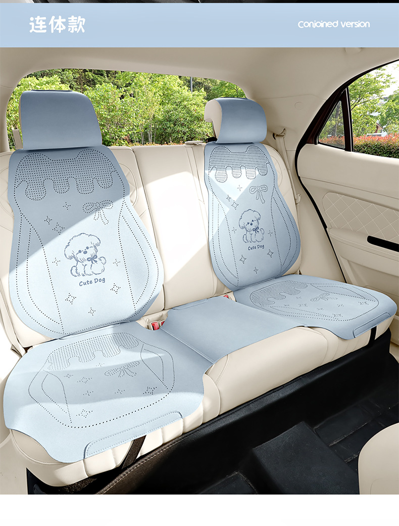 Car Seat Cushion Cartoon Suede Half-Cover Seat Cover New Style Cute Breathable Car Seat Cushion for Women