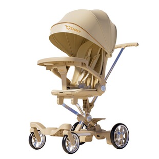Baby Walking Landscape Artifact Four-Wheel Stroller Lightweight Foldable Two-Way Baby Sitting and Lying Square Stroller