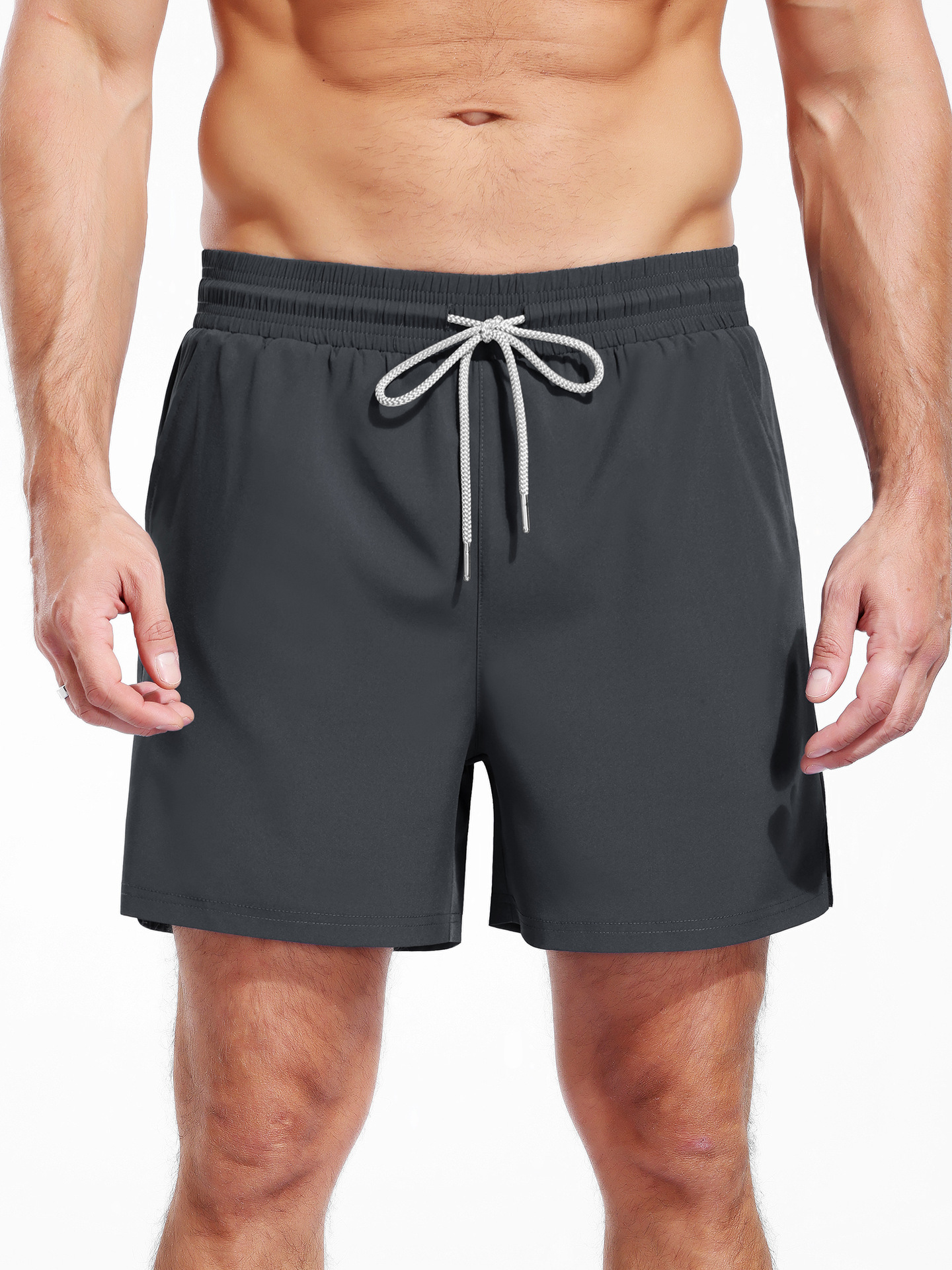 Pantalones Cortos Deportivos Dos en Uno para Hombre Poliéster Absorbe la Humedad para Fitness