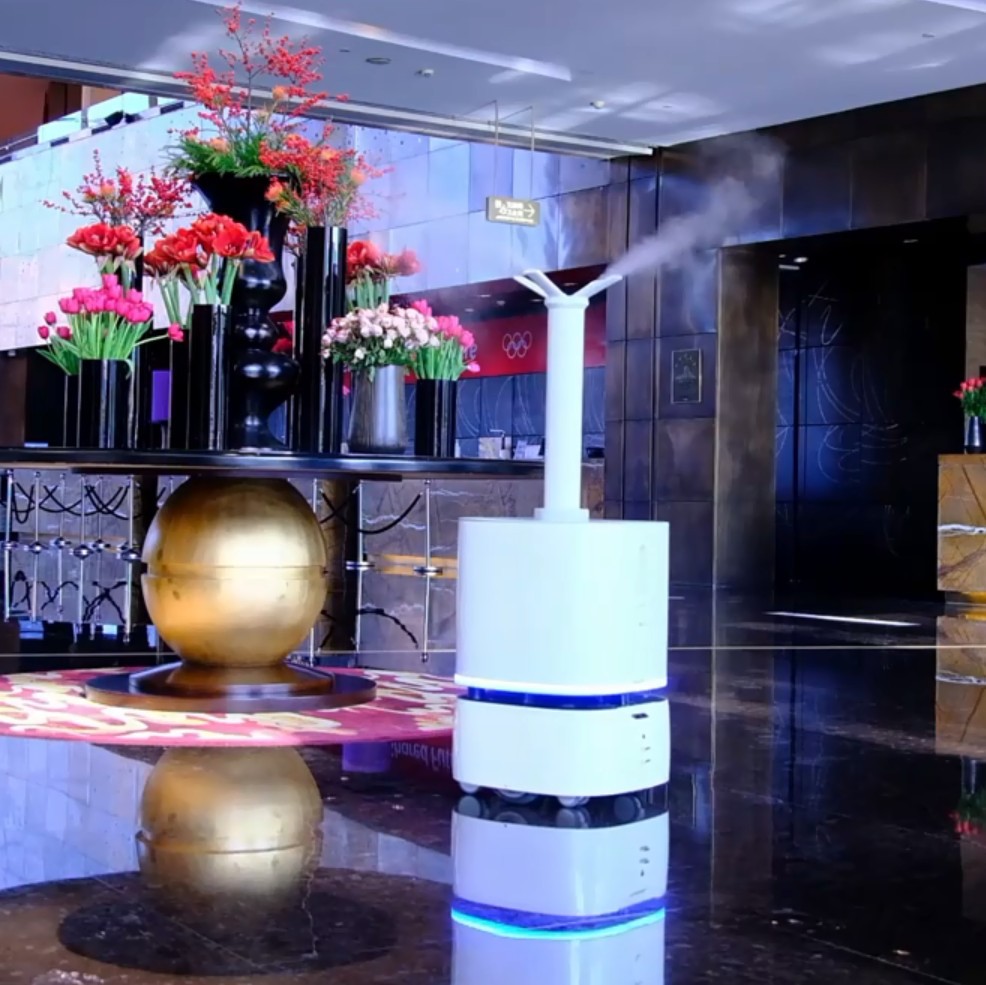 洛必德XE无死角杀菌智能喷雾消毒机器人全自动秒级避障消毒360°