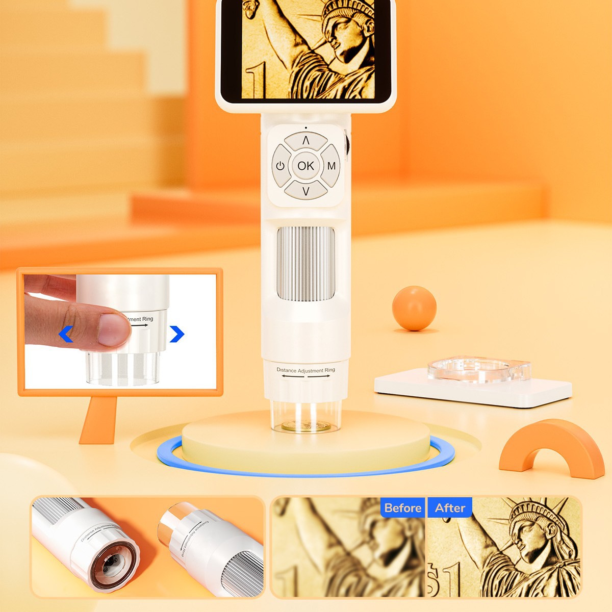 新款智能数码电子显微镜带显示屏幕专业级放大镜现货显示器