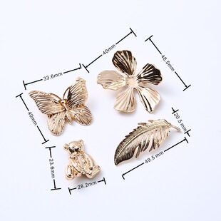 2025 New Personalized Ginkgo Leaf Hand-Sewn Buckle Duckbill Clip Side Clip Brass Hairpin Brooch Corsage Antique Handmade