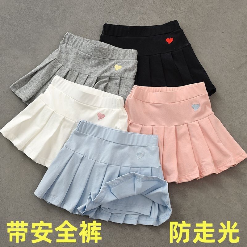漂亮百搭百褶裙裤夏天女童装裙子带安全裤薄款半身裤裙中大小童潮