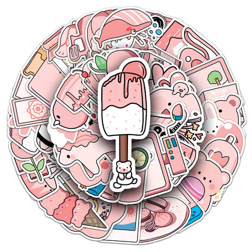 50 ins style original pink girly stickers cute graffiti suitcase notebook ledger sticker decoration