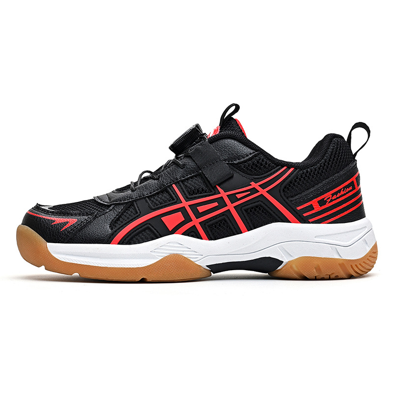 Nuevos zapatos de bádminton transfronterizos de malla transpirable, zapatos de voleibol para niños y niñas, tenis de mesa con suela suave para niños mayores en stock