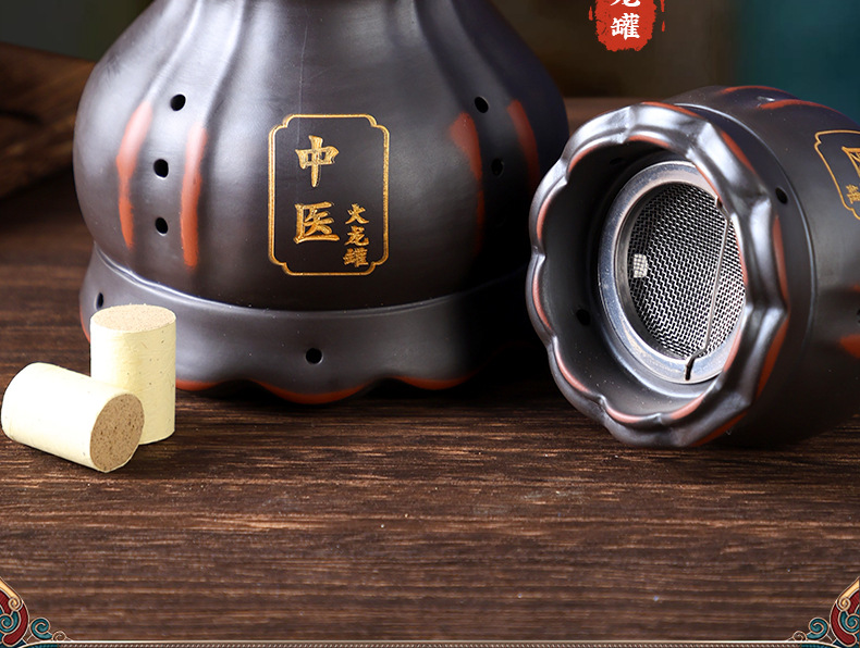 Bian Stone Fire Dragon Cupping Jar Moxibustion Massage Tool for Body Meridian Gua Sha Wellness overview