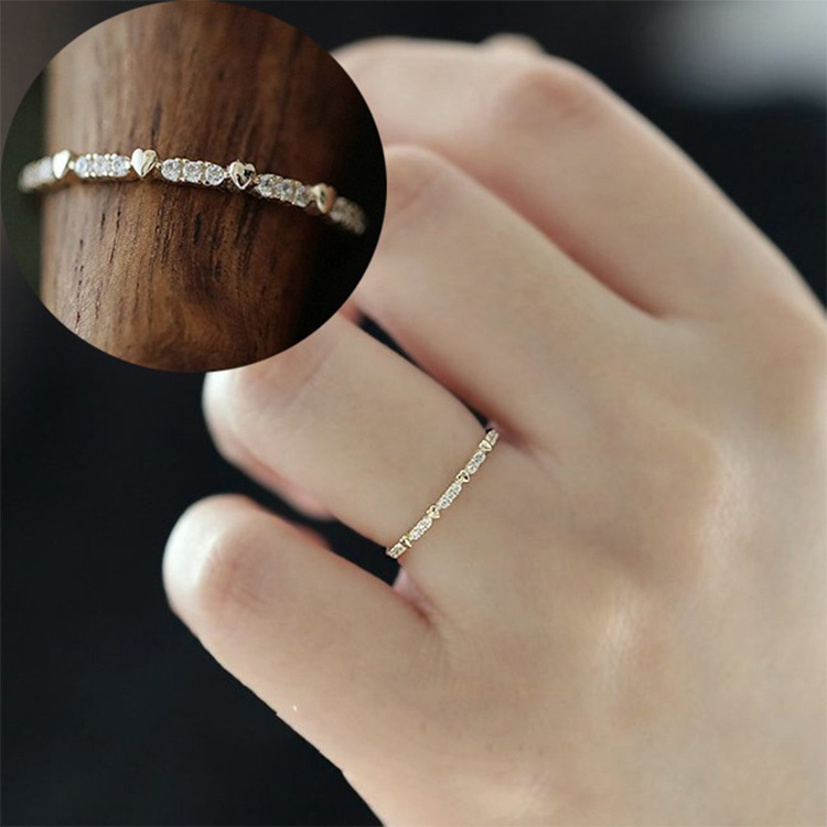 wish AliExpress New European and American Cross-border Fashion Five-pointed Star Tail Ring Crystal Love Ring Women's Engagement Bracelet