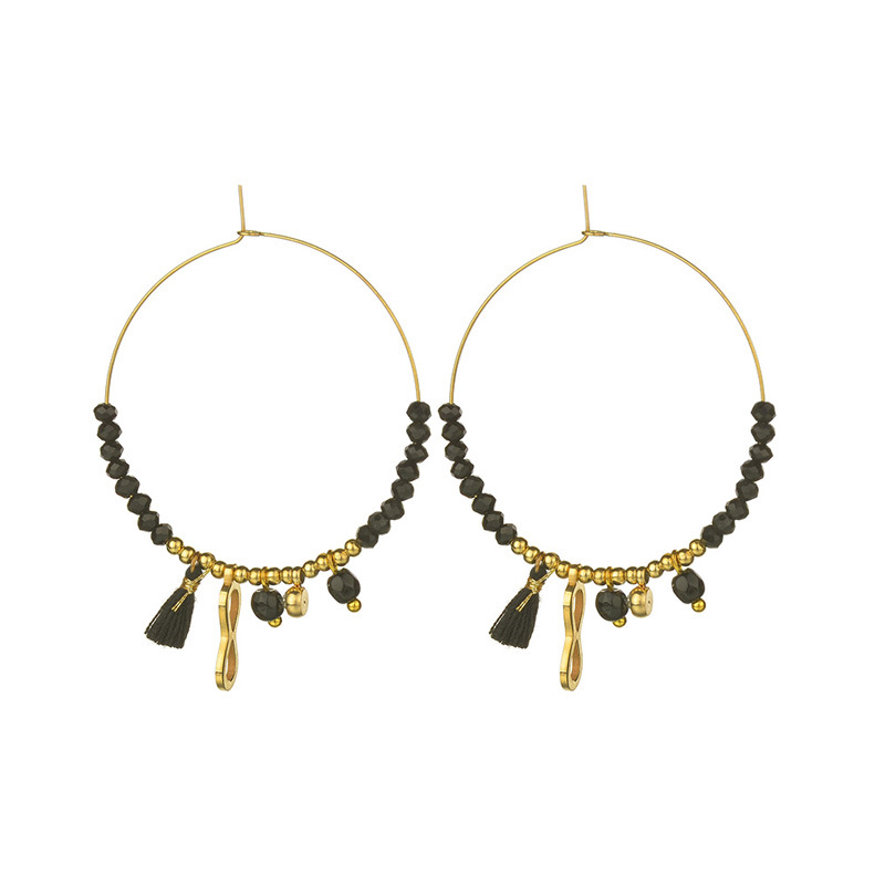 Nihaojewelry Mode Boucles D&#39;oreilles Rondes En Acier Titane Bijoux En Gros display picture 2