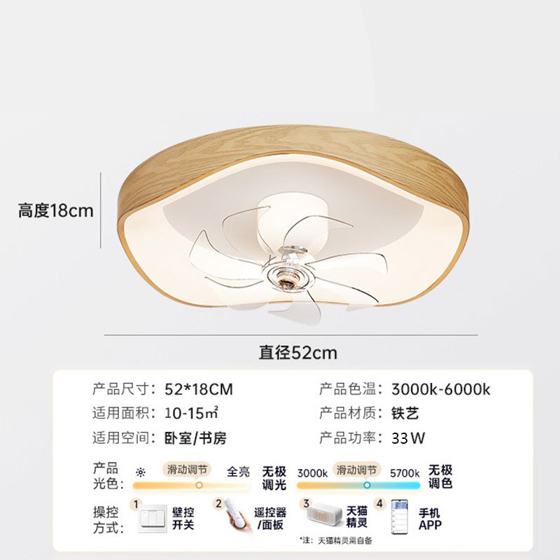 Nueva lámpara de ventilador de restaurante de espectro completo, lámpara de ventilador de techo de estilo crema minimalista creativa, lámpara de techo de protección ocular de dormitorio, lámpara de ventilador