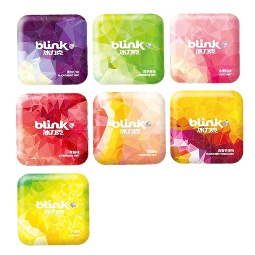 Ice Break Sugar-Free Mint Gum 12 Boxes Fruity Flavor Mouth Freshening Kiss Containing Pieces Portable Snack