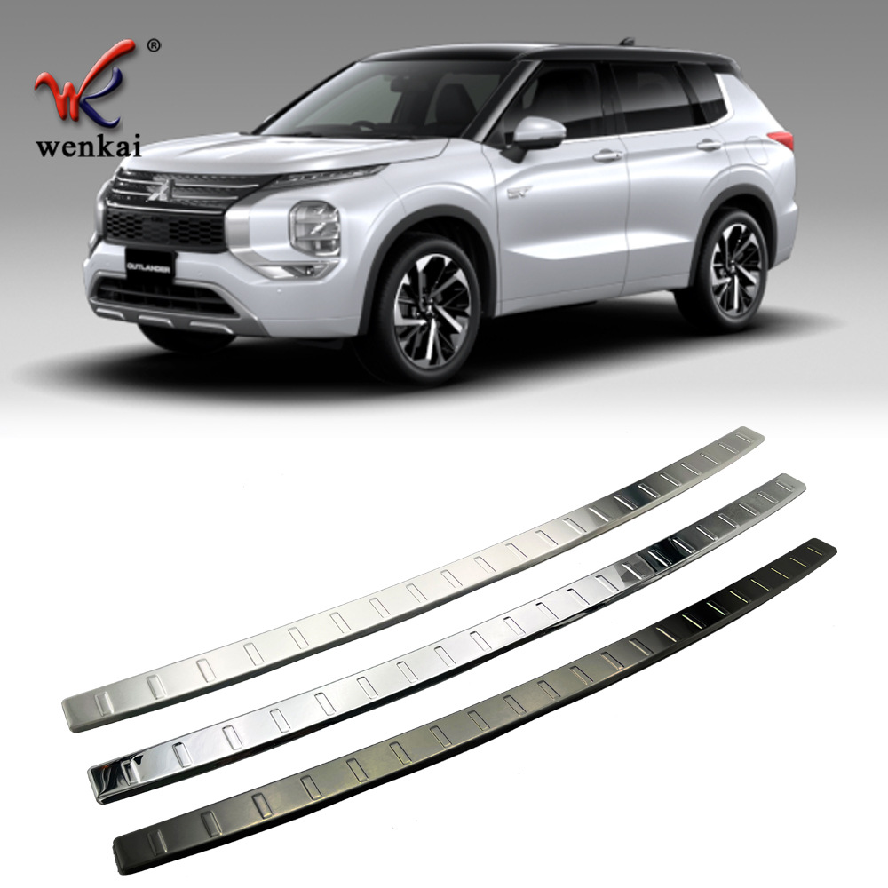 Adecuado para Mitsubishi 22 outlander modificado parachoques trasero especial Acero inoxidable externo anti-arañazos placa trasera