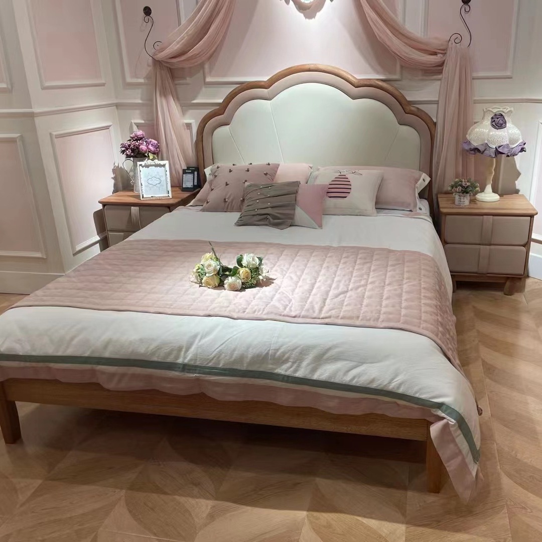 Girl Mickey Bed Cloud Bed Princess Bed Internet Celebrity Popular Rabbit Bed Soft Bag Bed Red Sandalwood Sandalwood Silk Wood