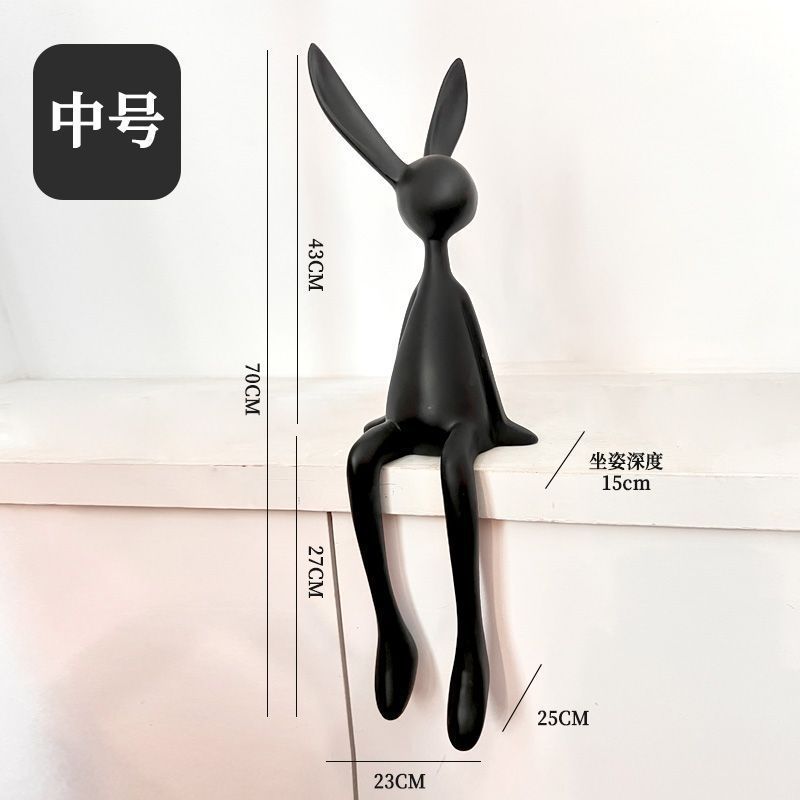 インターネット有名人の漫画の耳座っているウサギの装飾品モダンなモデルルームのリビングルームの玄関テレビキャビネットの家具|undefined
