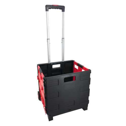 Wholesale plastic folding push cart outdoor storage box portable minimalist stall cart