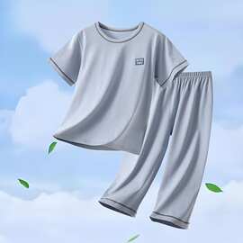 纯棉儿童睡衣套装夏季薄款男童女童2026新款宝宝空调家居服夏款无