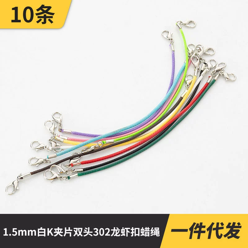 Оптовая продажа от производителя: плетеный шнур из воска ручной работы с застежкой-карабином 302, модный и персонализированный плетеный шнур для браслетов из искусственной кожи, для самостоятельного изготовления