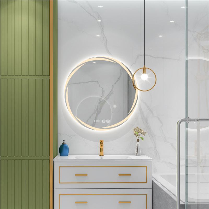 Espejo inteligente espejo de baño espejo de inodoro led luminoso hotel de alta definición niebla de inducción humana espejo de tocador