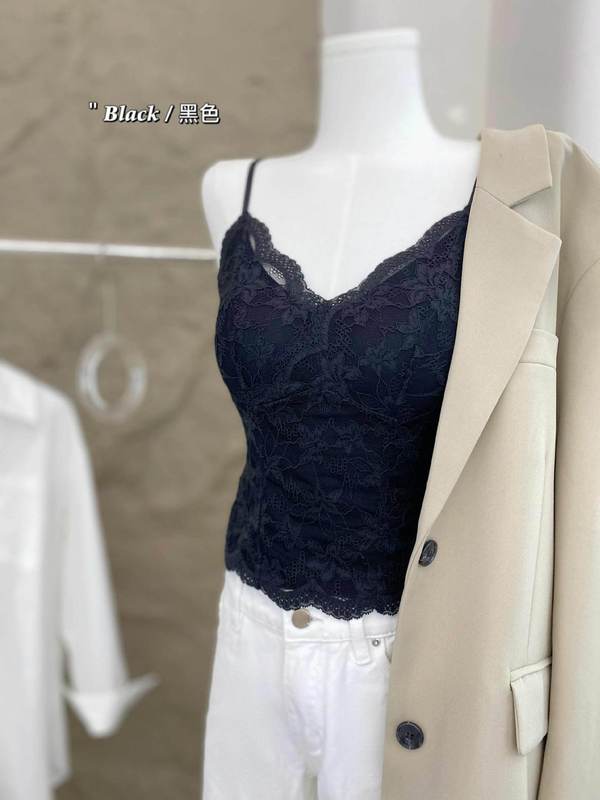 6099吊带 蕾丝美背吊带背心女外穿内搭背心文胸一体式 法式内衣|undefined
