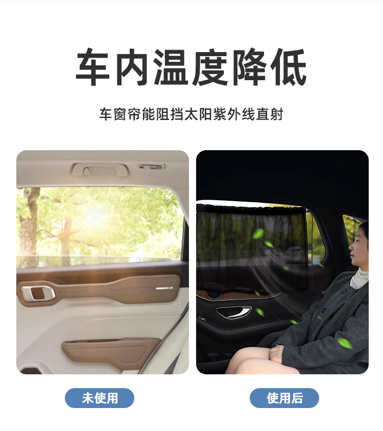Car Curtain Sunshade Suction Cup Universal Mesh Car Sun Protection and Heat Insulation Car Side Window Privacy Curtain