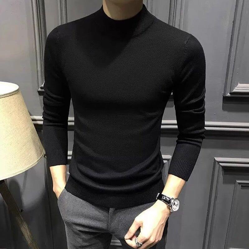 Half Turtleneck Sweater High-end Men's Knitwear Mid-neck Sweater Slim-fit Sweater Autumn and Winter Men's Inner Base Sweater Half Turtleneck Sweater High-end Men's Knitwear Mid-neck Sweater Slim-fit Sweater Autumn and Winter Men's Inner Base Sweater