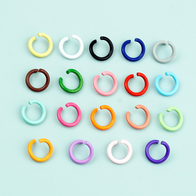 Painted Colorful Open Rings, Iron Connecting Rings, Bracelet and Necklace Handmade Materials, DIY Jewelry Accessories, Wholesale Bead Art