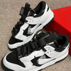 Low-Top Retro Leather Mesh Panel Casual Sneakers Lightweight Unisex Trendy Shoes