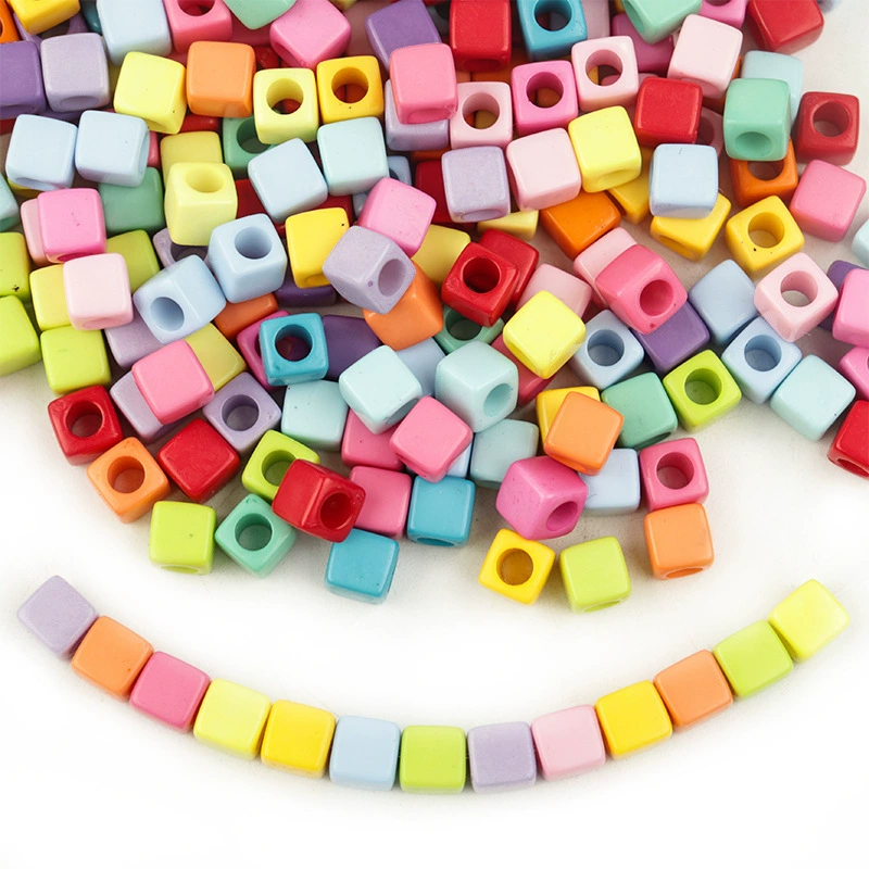 Аcrylic square beads, beaded bracelet handmade, DIY