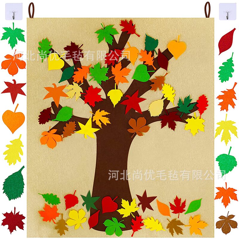 Autumn Thanksgiving Tree Children's Classroom Thanksgiving Activity Kit Felt Tree Board 52 Pieces Removable Autumn Leaf Decoration Autumn Thanksgiving Tree Children's Classroom Thanksgiving Activity Kit Felt Tree Board 52 Pieces Removable Autumn Leaf Decoration