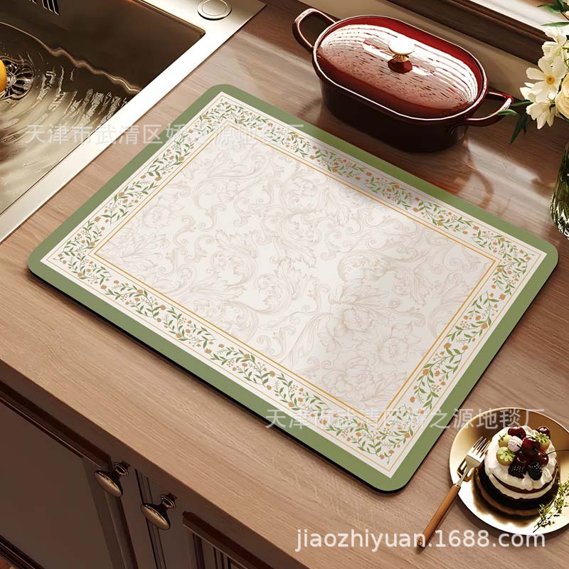 Almohadilla de drenaje transfronteriza, lodo de diatomeas, fácil de cuidar, almohadilla absorbente, encimera de escritorio de cocina, almohadilla de aislamiento antiescaldado, suministro directo de fábrica