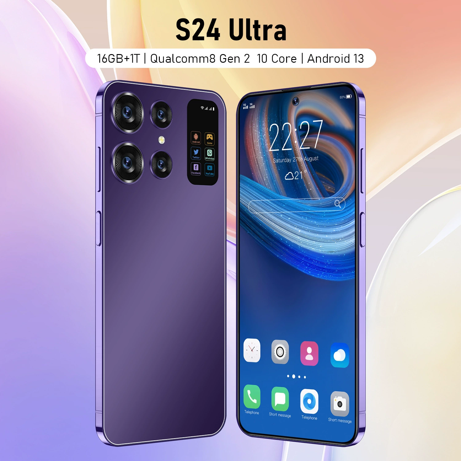 Иностранная торговля S24 Ultra кросс-борд мобильный телефон 16+1 ТБ большая память 7.0 дюймов HD экран источник производителей может быть выдан