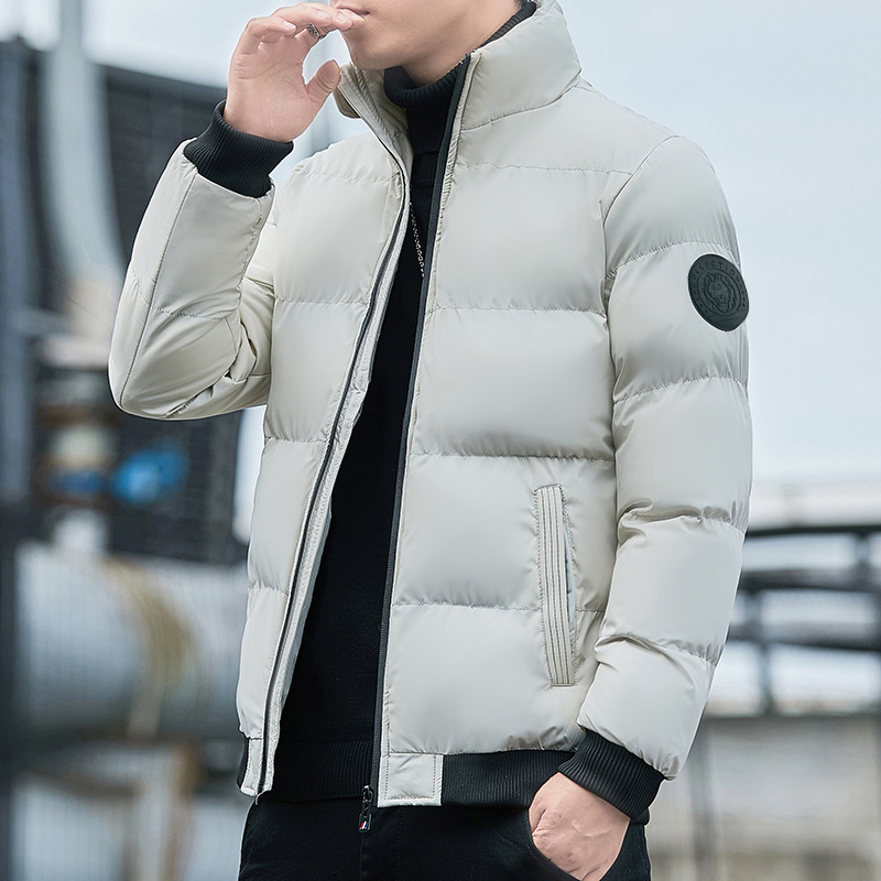 Cotton Coat Men's Autumn Winter Stand Collar Jacket 2023 New Down Cotton Coat Trendy Brand Cotton Jacket Warm Men's Clothing_voghion.com