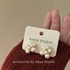Brand retro accessory from pearl, universal classic earrings, silver 925 sample, Japanese and Korean, wholesale