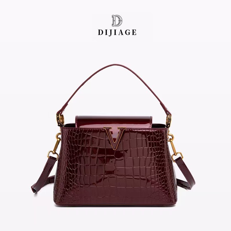 DIJIAGE新款漆皮亮面手提包时尚百搭欧美气质女包跨境热卖款包包