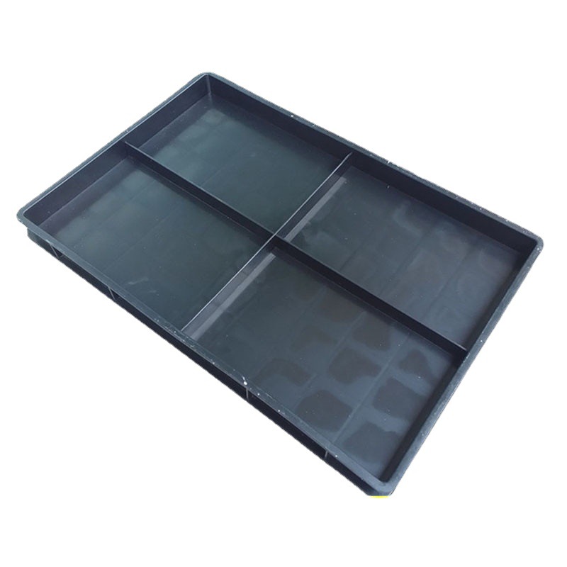 加厚4格方盘 光滑防静电塑胶盘子 电子精密仪器仓储纳盆 车间方盘