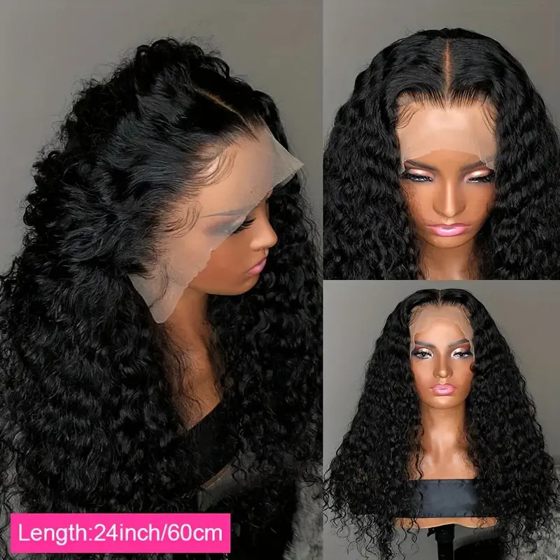 Front lace wig full head cover female African small curly wig high temperature silk chemical fiber long curly wig wholesale in stock