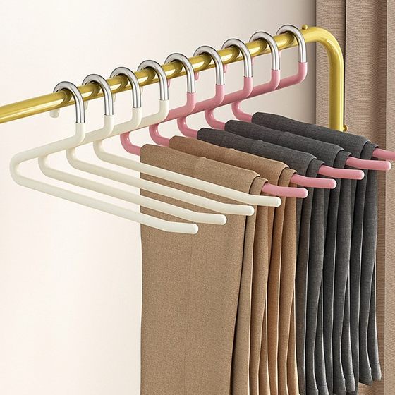 Z-shaped Pant Clip Household Plastic Dip Non-slip Seamless Thick Goose-shaped Pant Rack Wardrobe Storage Drying Z-shaped Pants Artifact