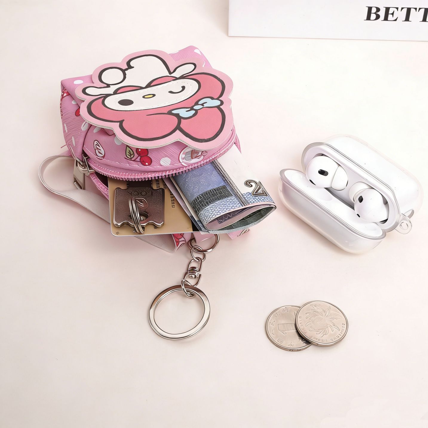 Mochila de dibujos animados, bolso de cambio para mujeres, bolso de llaver encantador, bolso mini portátil para niños
