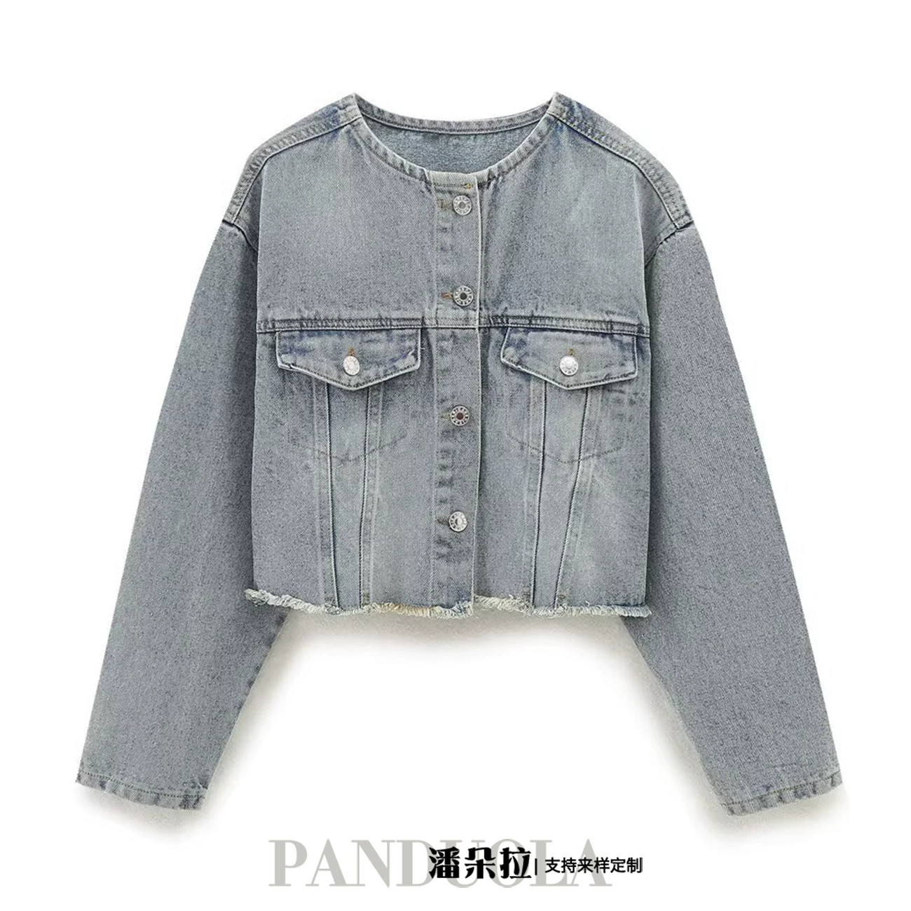 (Cross-border trading), spring retro design denim jacket, European style, trend of season