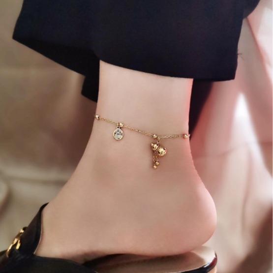 Acero de titanio nuevo estilo de alta sensación de riqueza calabaza pulsera mujer no se desvanece nicho de diseño sensación de joyería de carácter Fu ligera pulsera de lujo