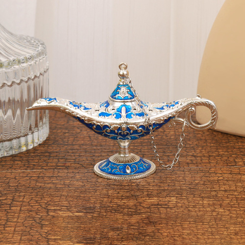 Aladdin's Magic Lamp New Extra Small 12*6.8 Metal Wishing Lamp Art Ornament Retro European Crafts