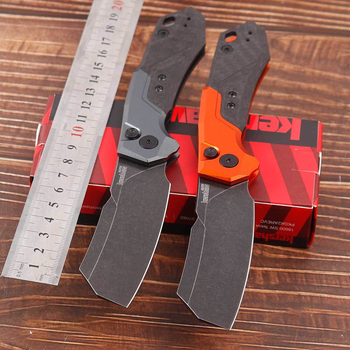 跨境外贸折叠刀卡秀7850碳纤手柄高硬度便携战术刀户外多功能刀子