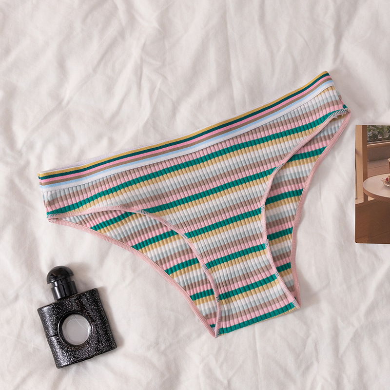 Nueva tira de color de algodón puro para mujer bragas rosadas para mujer cintura baja sexy dulce bragas al por mayor sexy cotton